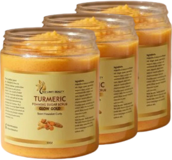 Turmeric Foaming Sugar Scrub- Exfoliates the skin, leaving it glowing and hydrated 🌟