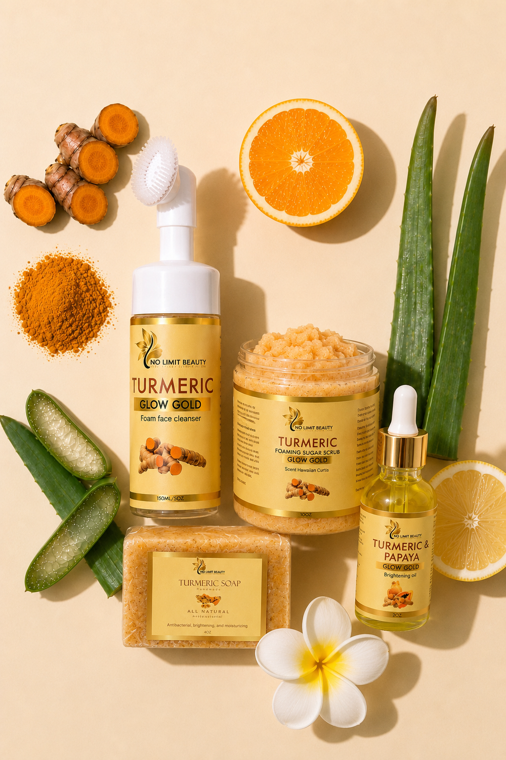 Glow Gold Turmeric Set- Powerful combo! clear dark spots, fight acne, and gives skin a glow!